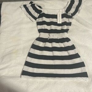 Janie and Jack Black and White Striped Knit Dress *NWOT*